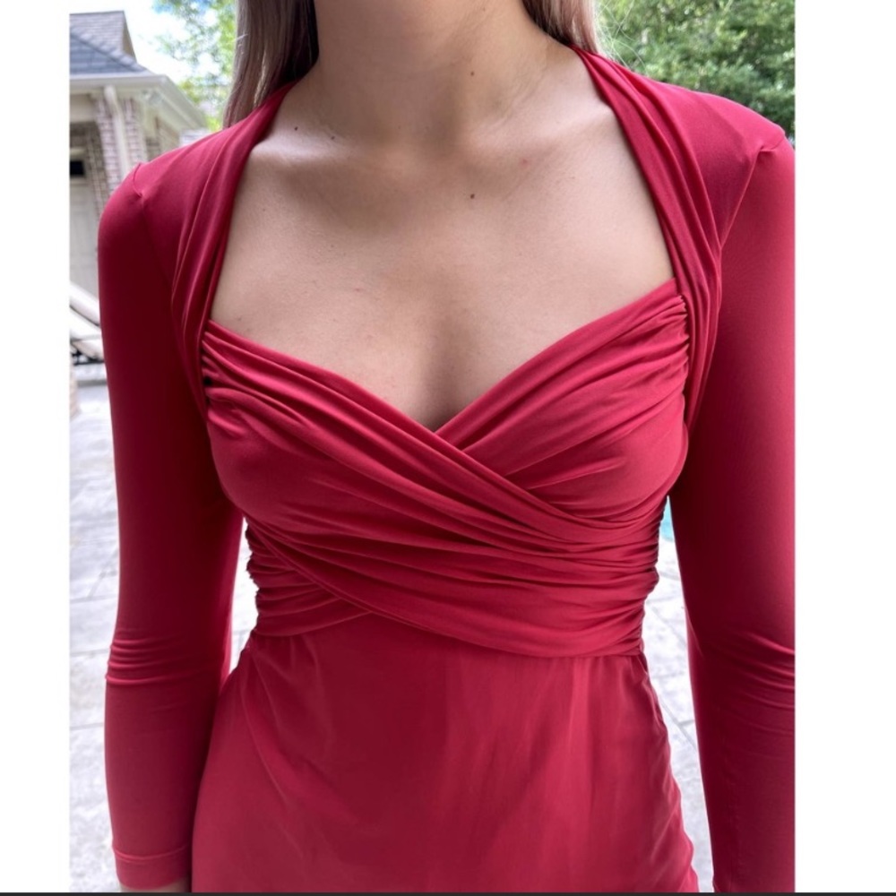 BCBGMaxAzria Back Cutout Red Dress Size Small - Picture 3 of 6